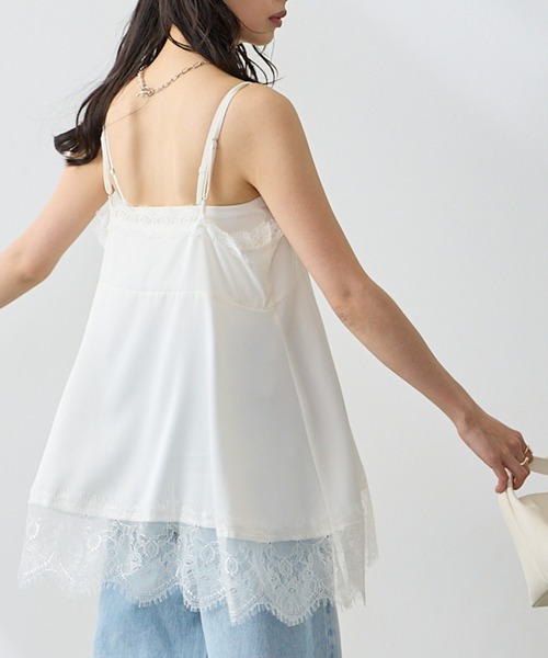 Anclear oui(アンクリアウィ)の「サテンレースキャミチュニック(キャミソール・レディース・White/ドット/Black/ホワイト系その他・F)」の18枚目の写真