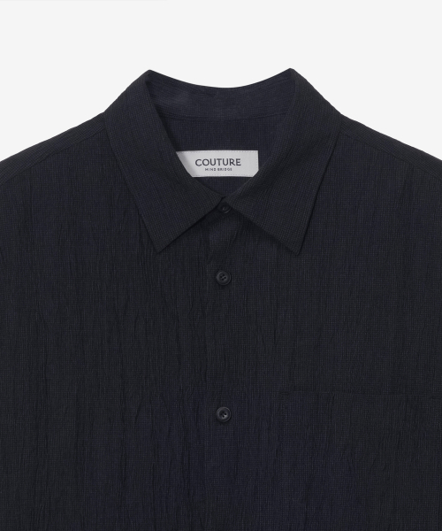 MINDBRIDGE（マインドブリッジ）の「[COUTURE]クリンクルオーバーサイズ半袖シャツ（シャツ/ブラウス・メンズ・ブラック・95/100/105/110）」の5枚目の写真