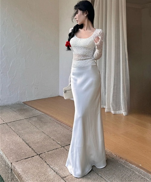 HALEY PESCA(ヘーリーペスカ)の「HALEY PESCA/シースルーレーストップス(Tシャツ/カットソー・レディース・ブラック/ホワイト・MEDIUM/SMALL)」の7枚目の写真