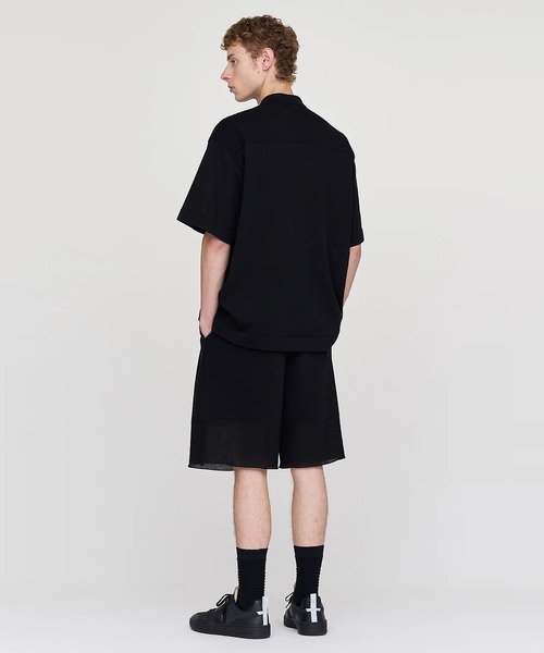 CFCL（シーエフシーエル）の「【CFCL】WAFFLE LUCENT SHORT SLEEVE SHIRT（シャツ/ブラウス・メンズ・ブラック/グリーン・3/5）」の4枚目の写真