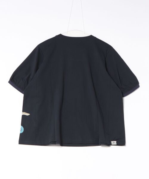 SUPER HAKKA（スーパーハッカ）の「SUPER　HAKKA×マツモトヨーコ　30／－天竺　「My　little　friends」プリントTシャツ（Tシャツ/カットソー・レディース・ネイビー/レッド/ライトグレー・FREE）」の4枚目の写真