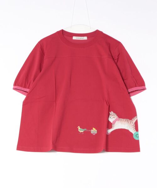 SUPER HAKKA（スーパーハッカ）の「SUPER　HAKKA×マツモトヨーコ　30／－天竺　「My　little　friends」プリントTシャツ（Tシャツ/カットソー・レディース・ネイビー/レッド/ライトグレー・FREE）」の5枚目の写真