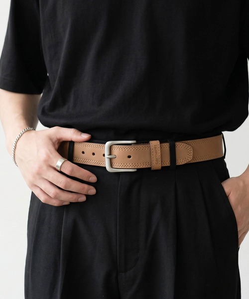 Carhartt(カーハート)の「【UT207】【Carhartt/カーハート】LEATHER TRIPLE STITCH BELT(ベルト・メンズ・ブラウン/ブラック・36inch/34inch)」の2枚目の写真