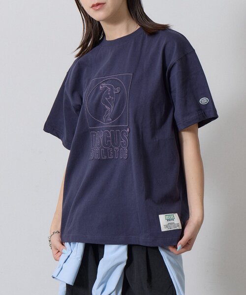 goocy(グーシー)の「【DISCUS】アップリケ刺繍半袖T(Tシャツ/カットソー・レディース・ネイビー/ホワイト/ブラック・FREE)」の3枚目の写真