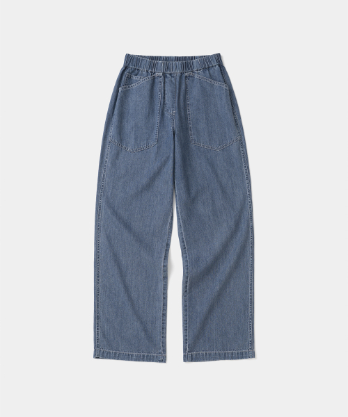 UNIFORM BRIDGE(ユニフォームブリッジ)の「banding denim pants wide fit indigo blue(デニムパンツ・メンズ・その他・MEDIUM/LARGE/X-LARGE/XX-LARGE)」の1枚目の写真