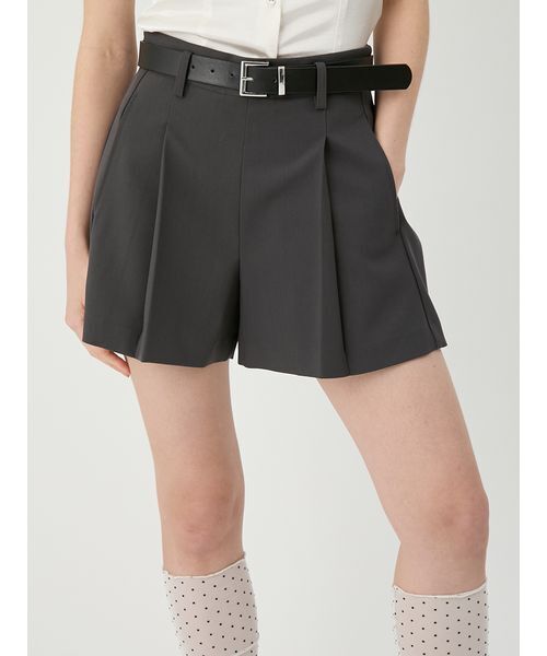 LILY BROWN（リリーブラウン）の「ベルト付きタックショートパンツ（その他パンツ・レディース・チャコールグレー/マルチ/ベージュ・0/1）」の6枚目の写真