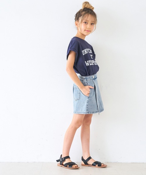 coca（coca）（コカ）の「キッズ　デニムラップスカパン（デニムパンツ・キッズ・ブラック/ライトブルー/ブルー・120/130/140/150）」の6枚目の写真