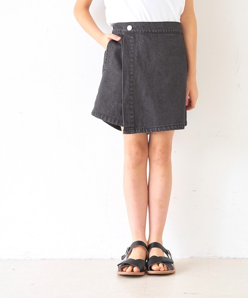 coca（coca）（コカ）の「キッズ　デニムラップスカパン（デニムパンツ・キッズ・ブラック/ライトブルー/ブルー・120/130/140/150）」の9枚目の写真