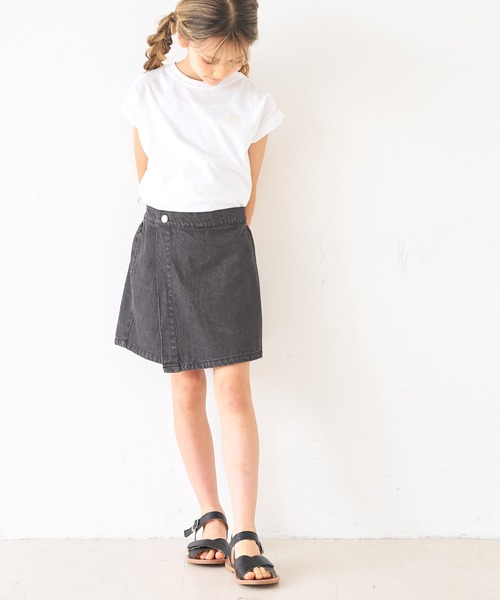coca（coca）（コカ）の「キッズ　デニムラップスカパン（デニムパンツ・キッズ・ブラック/ライトブルー/ブルー・120/130/140/150）」の10枚目の写真