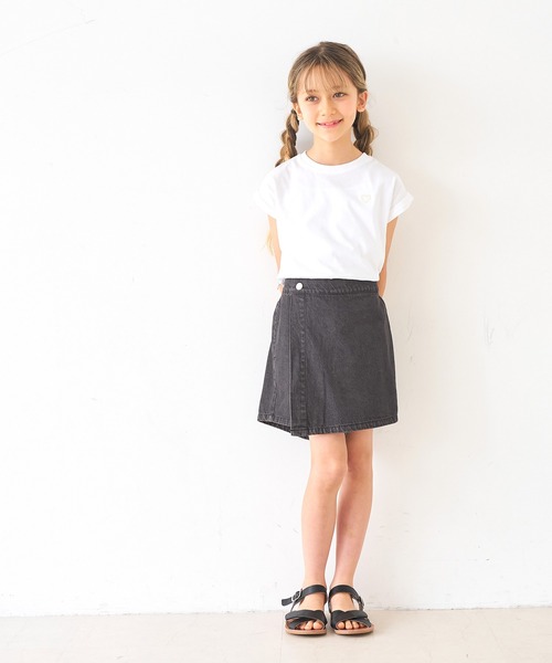 coca（coca）（コカ）の「キッズ　デニムラップスカパン（デニムパンツ・キッズ・ブラック/ライトブルー/ブルー・120/130/140/150）」の12枚目の写真