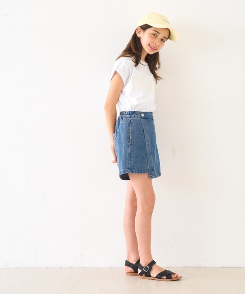 coca（coca）（コカ）の「キッズ　デニムラップスカパン（デニムパンツ・キッズ・ブラック/ライトブルー/ブルー・120/130/140/150）」の14枚目の写真