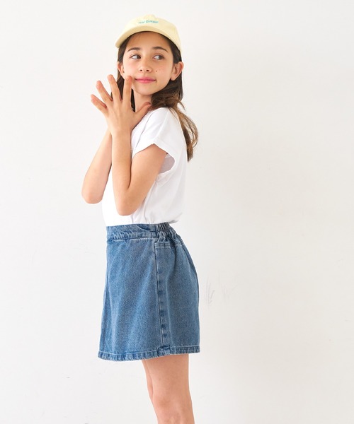 coca（coca）（コカ）の「キッズ　デニムラップスカパン（デニムパンツ・キッズ・ブラック/ライトブルー/ブルー・120/130/140/150）」の15枚目の写真