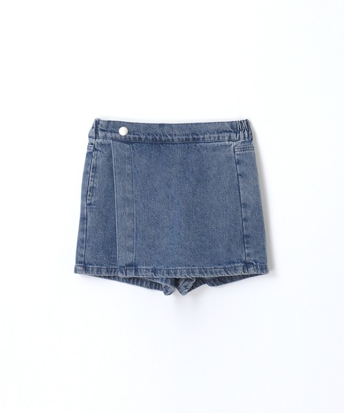 coca（coca）（コカ）の「キッズ　デニムラップスカパン（デニムパンツ・キッズ・ブラック/ライトブルー/ブルー・120/130/140/150）」の4枚目の写真