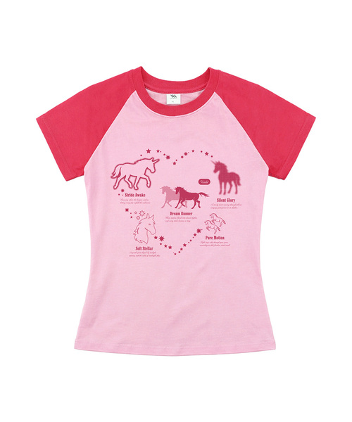 VENHIT(ベンヒット)の「ループハートユニコーン レグランスリムフィット 半袖Tシャツ(Tシャツ/カットソー・レディース・マジェンタ/スカイブルー/ライム/ネイビー・SMALL/MEDIUM/LARGE)」の4枚目の写真