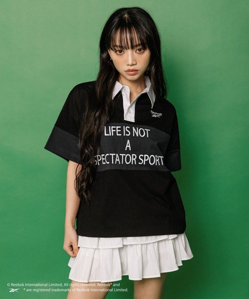 ALAND(エーランド)の「【ALAND別注】Reebok/ラガーシャツ(シャツ/ブラウス・レディース・ブルー/ブラック・LARGE/SMALL)」の2枚目の写真