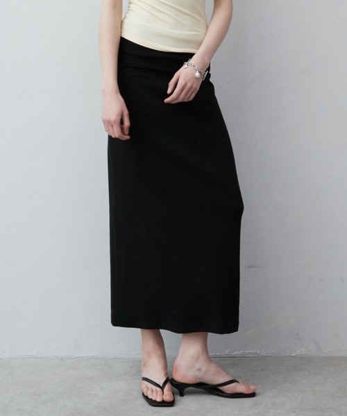 Rohwel(ローウェル)の「Stretch Eyelet Fit Skirt / ストレッチアイレットフィットスカート(スカート・レディース・ブラック/グレー・FREE)」の5枚目の写真