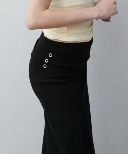Rohwel(ローウェル)の「Stretch Eyelet Fit Skirt / ストレッチアイレットフィットスカート(スカート・レディース・ブラック/グレー・FREE)」の9枚目の写真