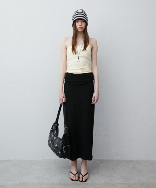 Rohwel(ローウェル)の「Stretch Eyelet Fit Skirt / ストレッチアイレットフィットスカート(スカート・レディース・ブラック/グレー・FREE)」の10枚目の写真