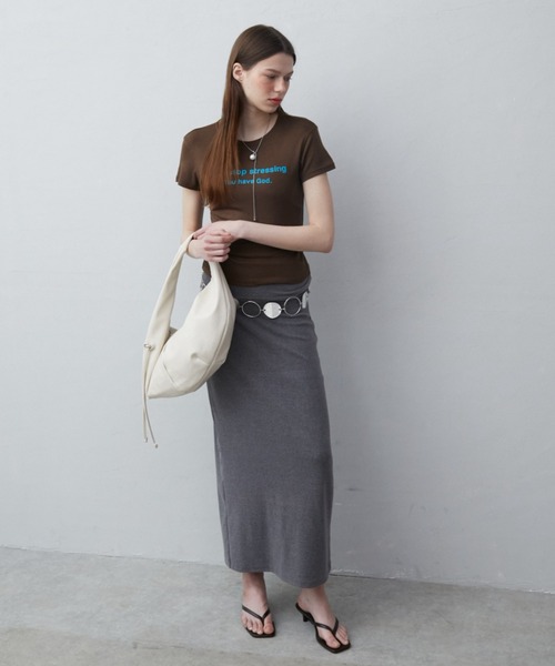Rohwel(ローウェル)の「Stretch Eyelet Fit Skirt / ストレッチアイレットフィットスカート(スカート・レディース・ブラック/グレー・FREE)」の20枚目の写真