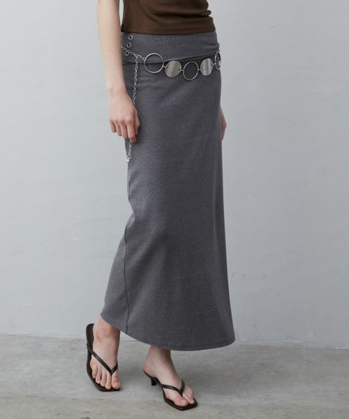 Rohwel(ローウェル)の「Stretch Eyelet Fit Skirt / ストレッチアイレットフィットスカート(スカート・レディース・ブラック/グレー・FREE)」の13枚目の写真