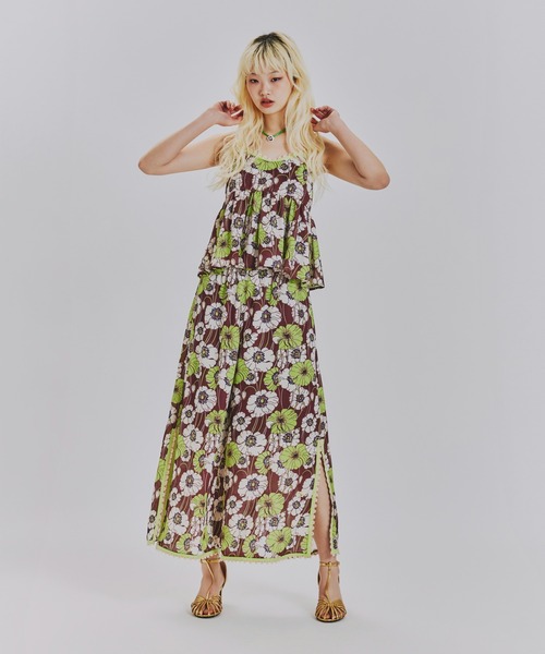 ANNA SUI NYC(アナ スイ エヌ ワイ シー)の「サマーレトロフラワーキャミソール(シャツ/ブラウス・レディース・グリーン/パープル・FREE)」の7枚目の写真