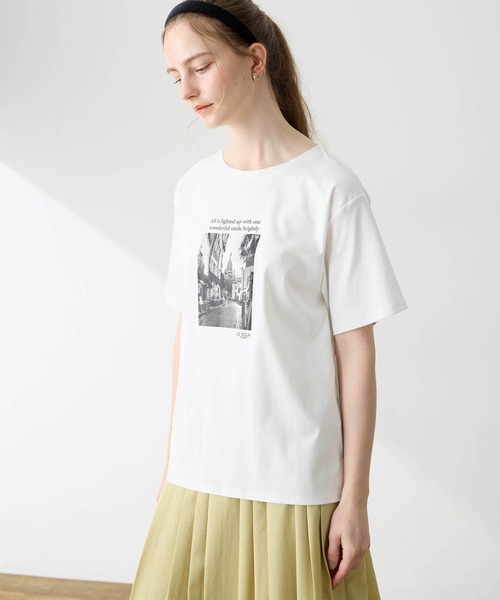 LE SOUK HOLIDAY(ルスークホリデー)の「フォトプリントTシャツ【接触冷感・吸水速乾】(Tシャツ/カットソー・レディース・オフホワイト/ベージュ/ブラック・M/L)」の20枚目の写真