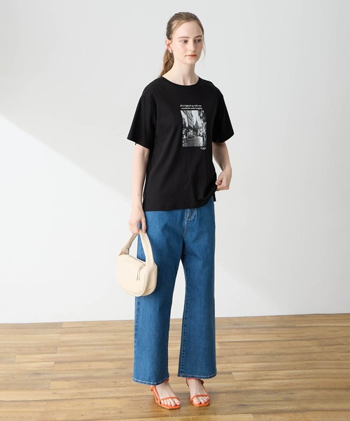 LE SOUK HOLIDAY(ルスークホリデー)の「フォトプリントTシャツ【接触冷感・吸水速乾】(Tシャツ/カットソー・レディース・オフホワイト/ベージュ/ブラック・M/L)」の6枚目の写真