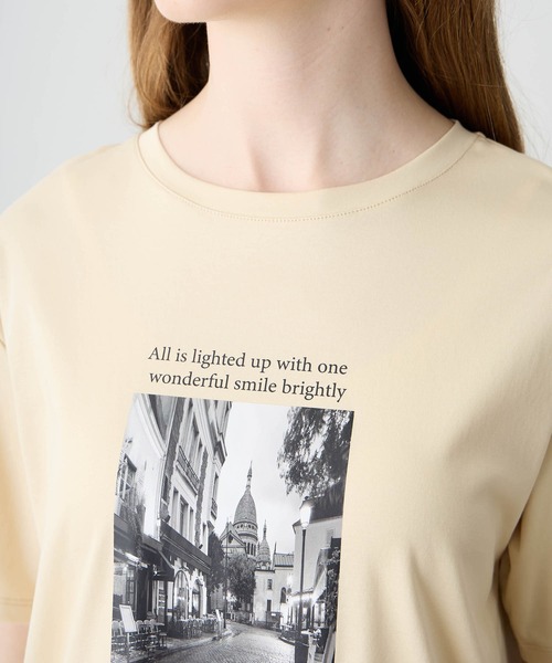 LE SOUK HOLIDAY(ルスークホリデー)の「フォトプリントTシャツ【接触冷感・吸水速乾】(Tシャツ/カットソー・レディース・オフホワイト/ベージュ/ブラック・M/L)」の8枚目の写真
