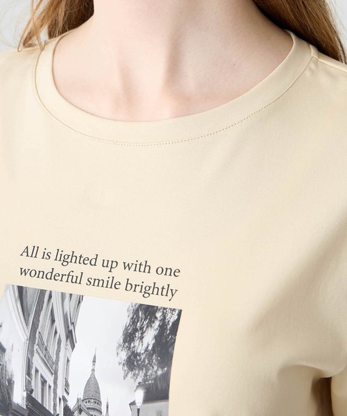 LE SOUK HOLIDAY(ルスークホリデー)の「フォトプリントTシャツ【接触冷感・吸水速乾】(Tシャツ/カットソー・レディース・オフホワイト/ベージュ/ブラック・M/L)」の9枚目の写真