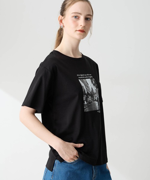 LE SOUK HOLIDAY(ルスークホリデー)の「フォトプリントTシャツ【接触冷感・吸水速乾】(Tシャツ/カットソー・レディース・オフホワイト/ベージュ/ブラック・M/L)」の18枚目の写真