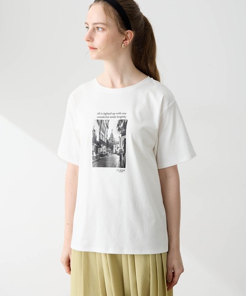 LE SOUK HOLIDAY(ルスークホリデー)の「フォトプリントTシャツ【接触冷感・吸水速乾】(Tシャツ/カットソー・レディース・オフホワイト/ベージュ/ブラック・M/L)」の19枚目の写真