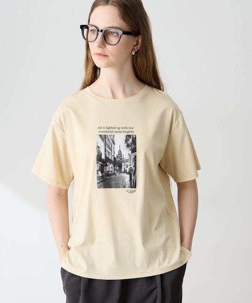 LE SOUK HOLIDAY(ルスークホリデー)の「フォトプリントTシャツ【接触冷感・吸水速乾】(Tシャツ/カットソー・レディース・オフホワイト/ベージュ/ブラック・M/L)」の14枚目の写真
