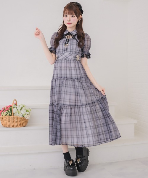 couture BY ROJITA(クチュールバイロジータ)の「ティアードシアーロングワンピース(ワンピース・レディース・ブラック/ホワイト/その他/ピンク系その他・FREE)」の9枚目の写真