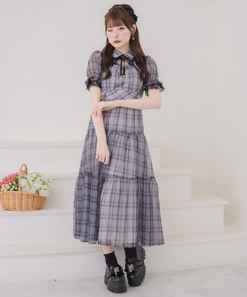 couture BY ROJITA(クチュールバイロジータ)の「ティアードシアーロングワンピース(ワンピース・レディース・ブラック/ホワイト/その他/ピンク系その他・FREE)」の10枚目の写真