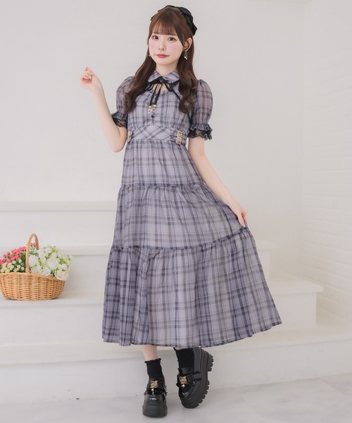 couture BY ROJITA(クチュールバイロジータ)の「ティアードシアーロングワンピース(ワンピース・レディース・ブラック/ホワイト/その他/ピンク系その他・FREE)」の11枚目の写真