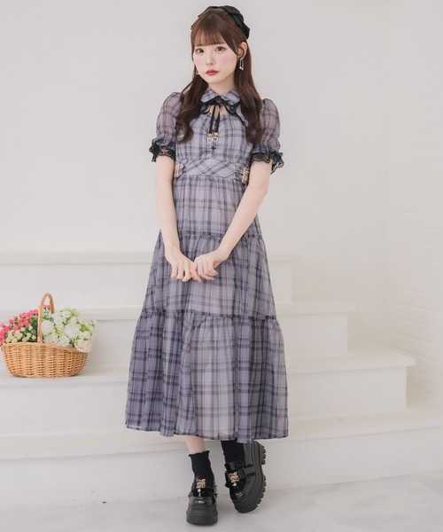 couture BY ROJITA(クチュールバイロジータ)の「ティアードシアーロングワンピース(ワンピース・レディース・ブラック/ホワイト/その他/ピンク系その他・FREE)」の13枚目の写真