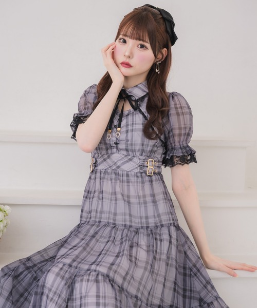 couture BY ROJITA(クチュールバイロジータ)の「ティアードシアーロングワンピース(ワンピース・レディース・ブラック/ホワイト/その他/ピンク系その他・FREE)」の5枚目の写真