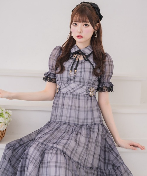 couture BY ROJITA(クチュールバイロジータ)の「ティアードシアーロングワンピース(ワンピース・レディース・ブラック/ホワイト/その他/ピンク系その他・FREE)」の6枚目の写真