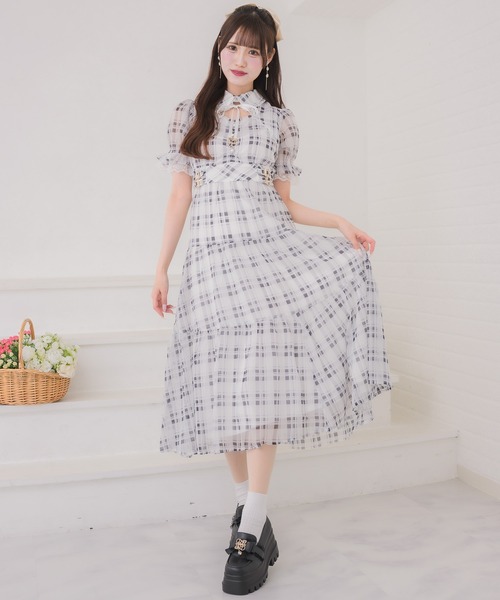couture BY ROJITA(クチュールバイロジータ)の「ティアードシアーロングワンピース(ワンピース・レディース・ブラック/ホワイト/その他/ピンク系その他・FREE)」の14枚目の写真