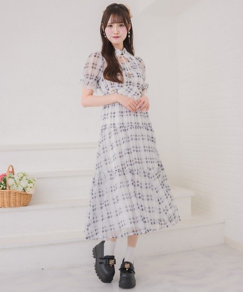 couture BY ROJITA(クチュールバイロジータ)の「ティアードシアーロングワンピース(ワンピース・レディース・ブラック/ホワイト/その他/ピンク系その他・FREE)」の15枚目の写真