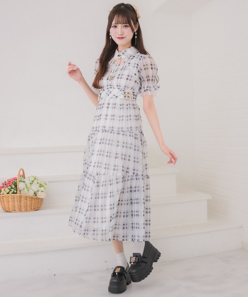 couture BY ROJITA(クチュールバイロジータ)の「ティアードシアーロングワンピース(ワンピース・レディース・ブラック/ホワイト/その他/ピンク系その他・FREE)」の17枚目の写真