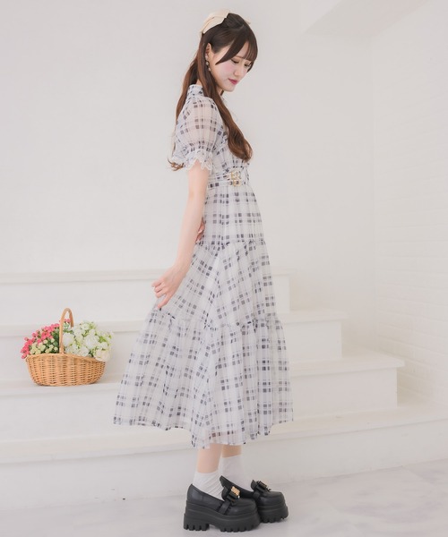 couture BY ROJITA(クチュールバイロジータ)の「ティアードシアーロングワンピース(ワンピース・レディース・ブラック/ホワイト/その他/ピンク系その他・FREE)」の20枚目の写真
