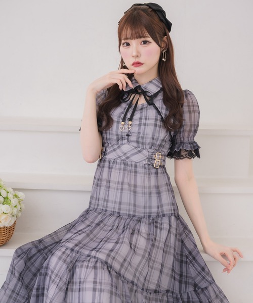 couture BY ROJITA(クチュールバイロジータ)の「ティアードシアーロングワンピース(ワンピース・レディース・ブラック/ホワイト/その他/ピンク系その他・FREE)」の7枚目の写真