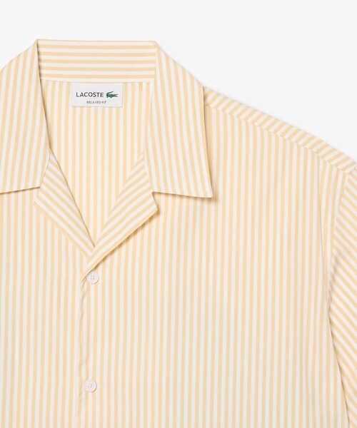 LACOSTE(ラコステ)の「ストライプ&ワニグラフィック オープンカラーシャツ(シャツ/ブラウス・メンズ・ホワイト×ブルー・39/38/41/40)」の3枚目の写真