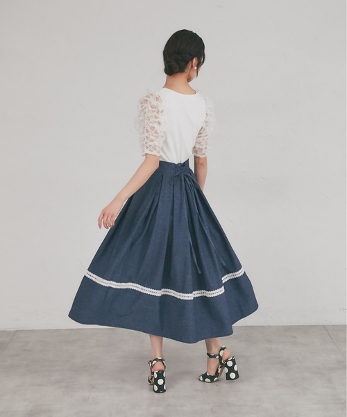 tocco closet(トッコ クローゼット)の「シアードットフリルキルティングパワショルカットソー(Tシャツ/カットソー・レディース・ブラック/オフホワイト・M)」の5枚目の写真