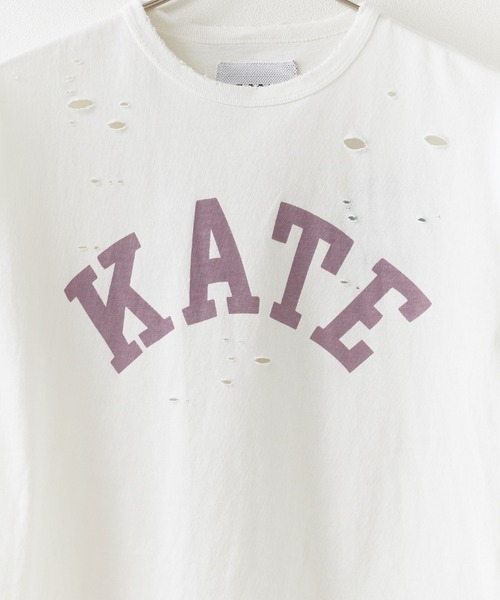 ACASAM（アカサム）の「ACASAM/アカサム "KATE" DAMAGE CREW NECK TEE 短丈 ダメージTシャツ レディース 秋 秋服 2026年秋冬（Tシャツ/カットソー・レディース・ホワイト/ブラック/バーガンディー・L）」の5枚目の写真