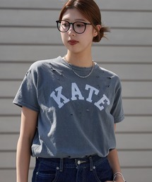 ACASAM（アカサム）の「ACASAM/アカサム "KATE" DAMAGE CREW NECK TEE 短丈 ダメージTシャツ レディース 秋 秋服 2026年秋冬（Tシャツ/カットソー）」