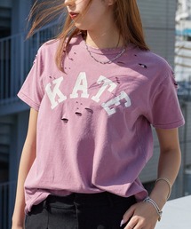 ACASAM（アカサム）の「ACASAM/アカサム "KATE" DAMAGE CREW NECK TEE 短丈 ダメージTシャツ レディース 2026年 夏 夏服（Tシャツ/カットソー）」