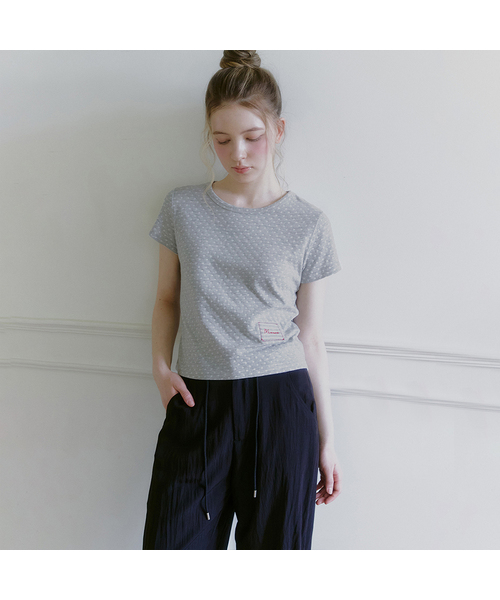 MICANE(ミケーネ)の「ラビンドットミニマルT(Tシャツ/カットソー・レディース・ライトグレー/ブラック/クリーム・SMALL/MEDIUM/LARGE/X-LARGE)」の1枚目の写真