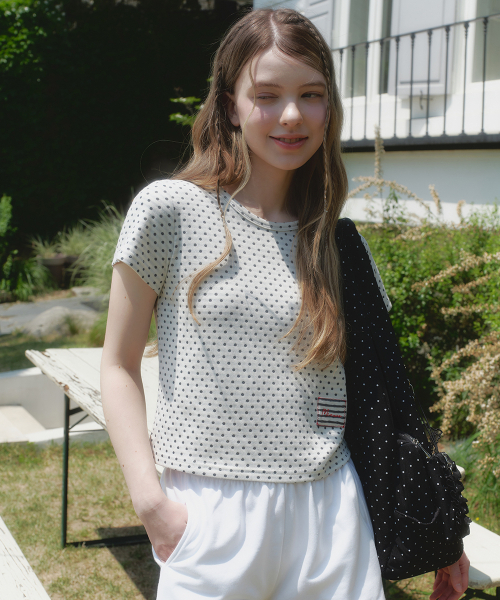 MICANE(ミケーネ)の「ラビンドットミニマルT(Tシャツ/カットソー・レディース・ライトグレー/ブラック/クリーム・SMALL/MEDIUM/LARGE/X-LARGE)」の4枚目の写真
